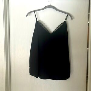 Black Cami with Lace Neckline